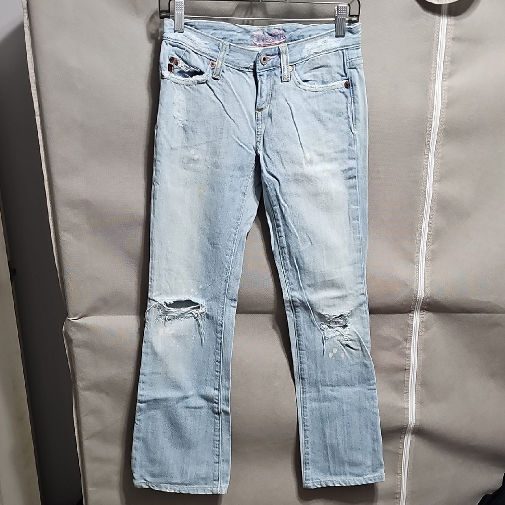 Miss Me Light Blue Distressed Flare Jeans
